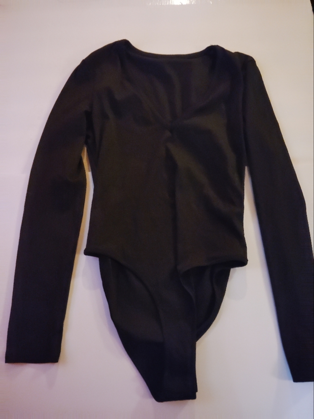 SHEIN Black Long Sleeve Scoop Bodysuit